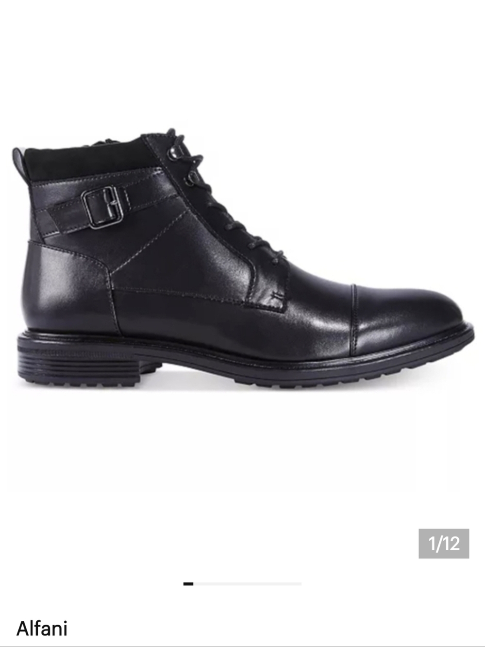 Alfani Men's Utility Boot black vegan leather size 11M  New